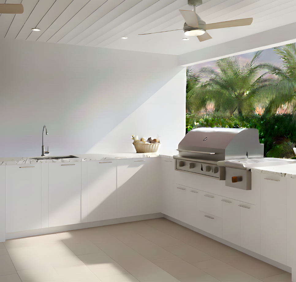 Outdoor Kitchen in Crisp White Finish