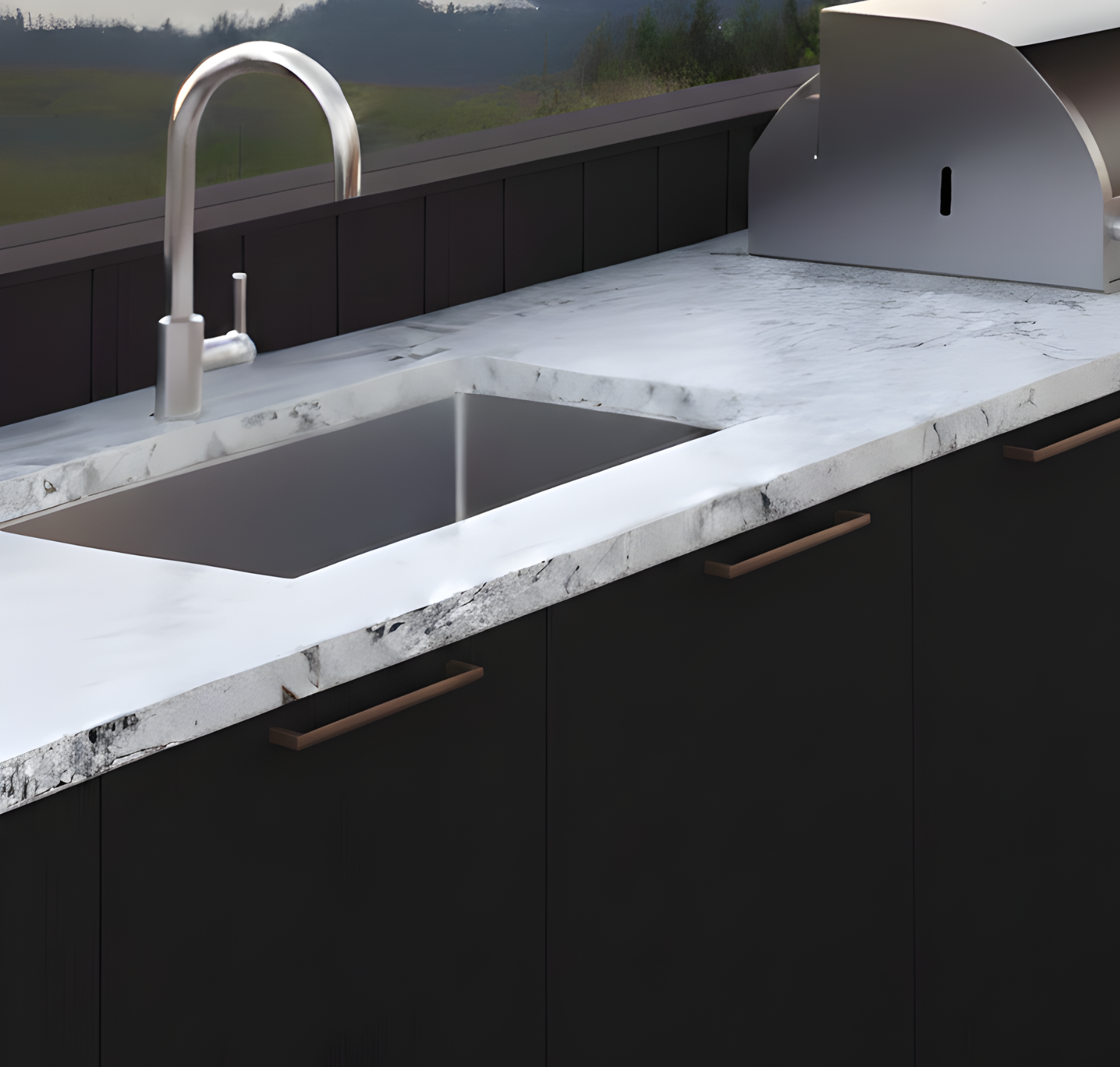 Outdoor Cabinetry in Ebony Finish