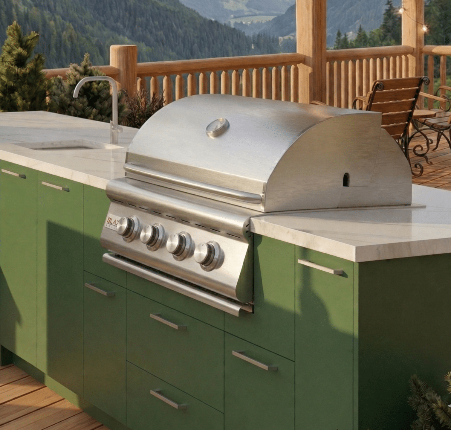 Fortiva Outdoor Cabinetry finished in Sage